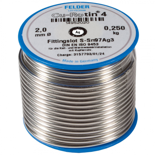 Mäkká spájka, S-Sn97Ag3, 2mm, 250g, so striebrom