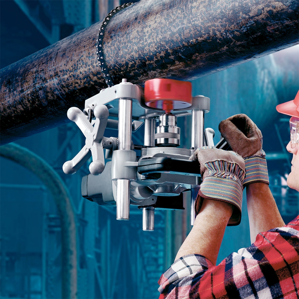 Станок магнитный сверлильный mc36. Лёгкая врезка труб !. Станок для вырезания отверстий в трубах ridgid нс-300, до 76 мм, 1200 вт. Сверление круглой трубы. Нотчер для сверления труб.