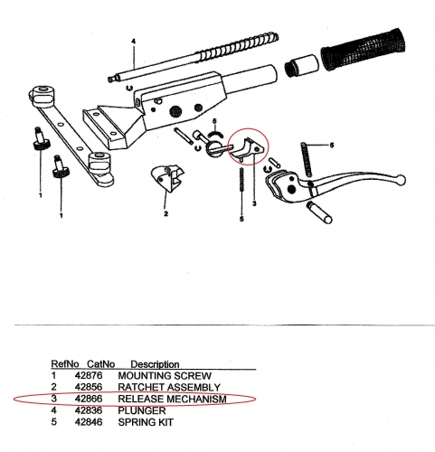 Ridgid uvoľňovací mechanizmus pre Ridgid 326
