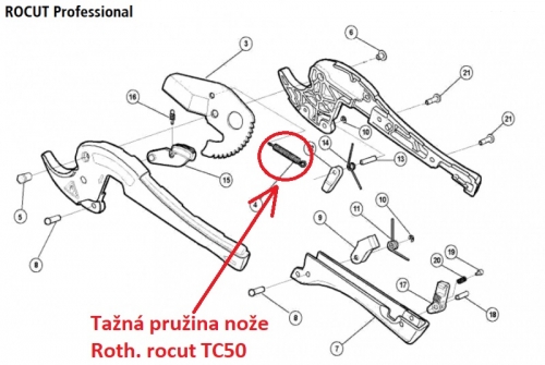 Ťažná pružina noža Rocut TC 50