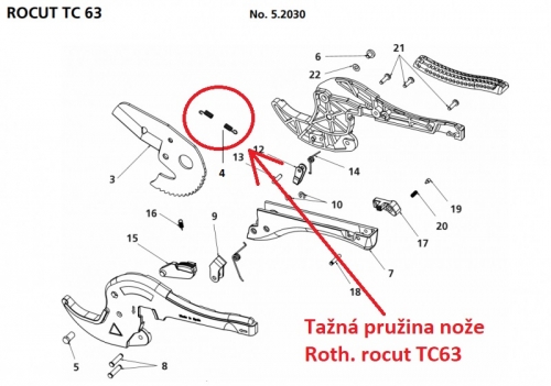 Ťažná pružina noža Rocut TC 63